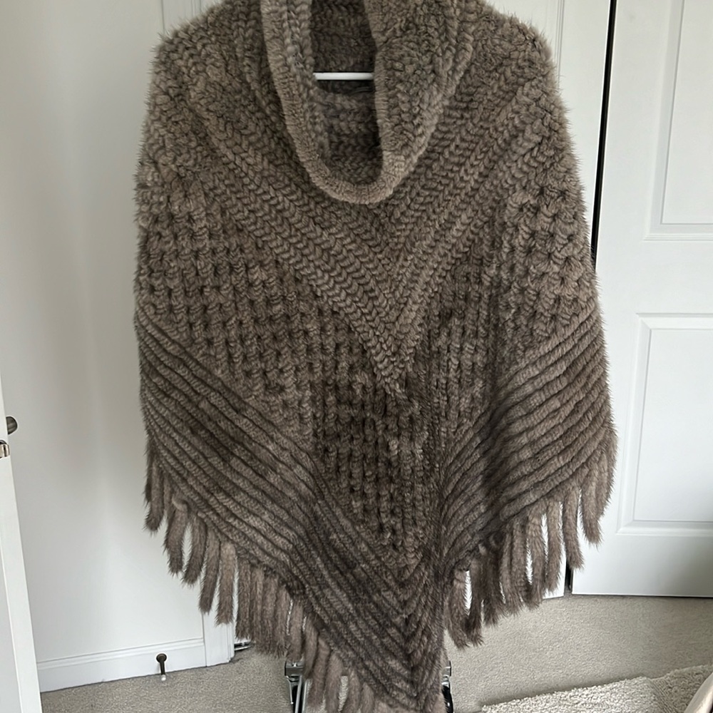 Mink poncho